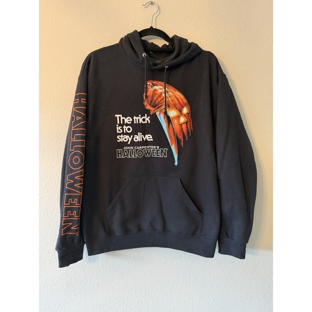 John Carpenters Halloween Graphic Print‎ Hoodie Black Unisex Size Medium